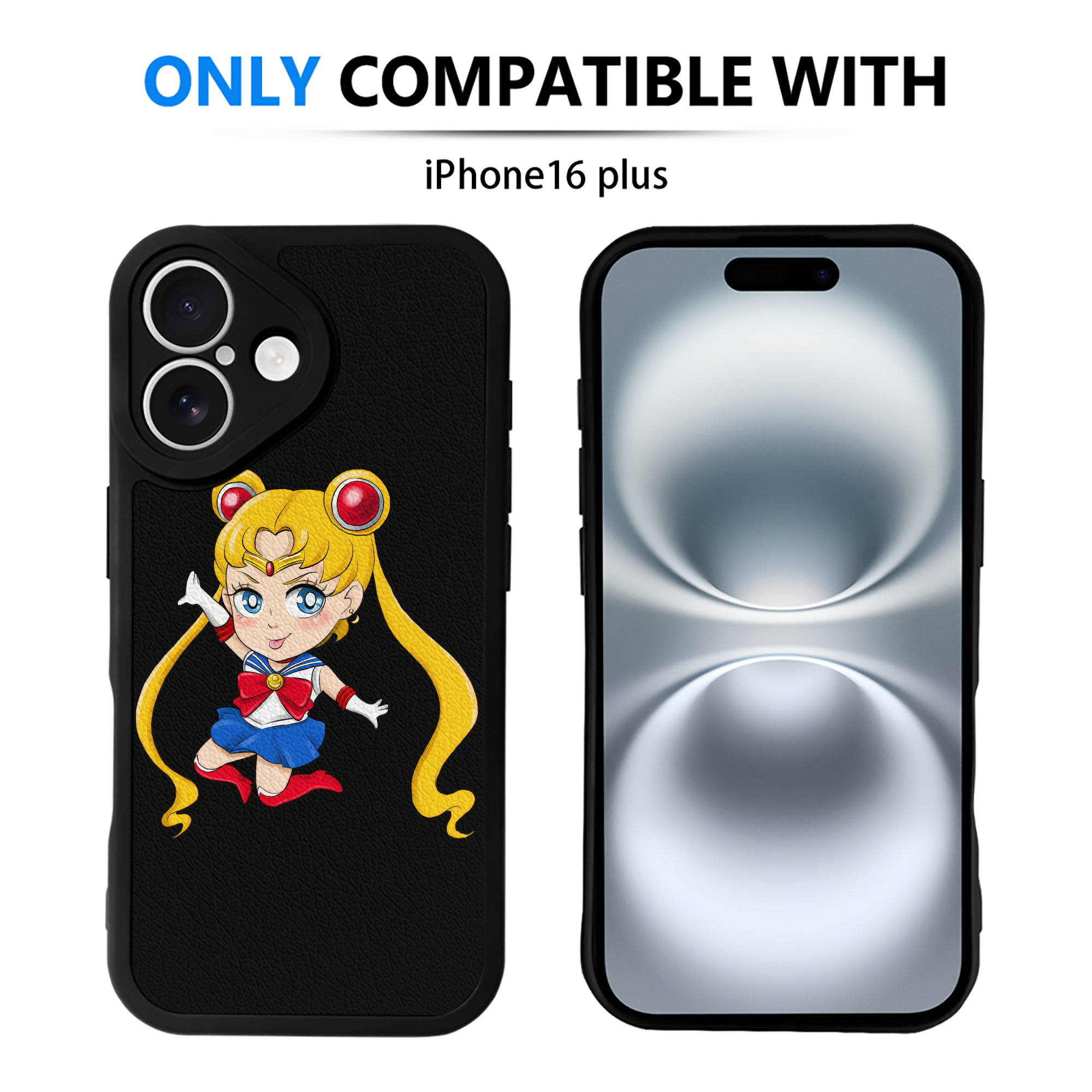 （画像用） 美少女戦士セーラームーン 月野 うさぎ つきの うさぎ Sailor Moon Tsukino Usagi 【iPhone 16シリーズ対応】シリコンスマホケース（レザー調） 材質：シリコン